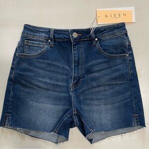 Classic Risen Blue Jean Shorts with side slit